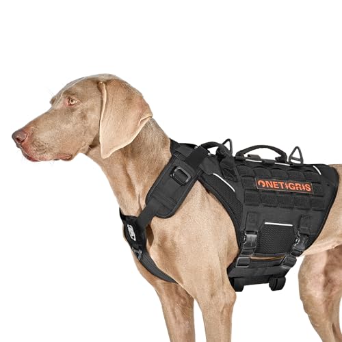 OneTigris Hundegeschirr, Torpedo Taktisches Geschirr mit 4 Metallschnallen 3 Metall-D-Ringen 2 Griffe und Reflexstreifen No-Pull Einstellbar Sicherheitsgeschirr für Große/Mittlere Hunde - Schwarz M OneTigris Hundegeschirr, Torpedo Taktisches Geschirr mit 4 Metallschnallen 3 Metall-D-Ringen 2 Griffe und Reflexstreifen No-Pull Einstellbar Sicherheitsgeschirr für Große/Mittlere Hunde - Schwarz M von OneTigris
