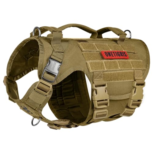 OneTigris Hundegeschirr, X Destroyer Taktisches Einstellbar Antizuggeschirr Ausbruchsicheres Geschirr mit 3 Griffe 2 Metallschnallen Sicherheitsgeschirr (Braun S) OneTigris Hundegeschirr, X Destroyer Taktisches Einstellbar Antizuggeschirr Ausbruchsicheres Geschirr mit 3 Griffe 2 Metallschnallen Sicherheitsgeschirr (Braun S) von OneTigris