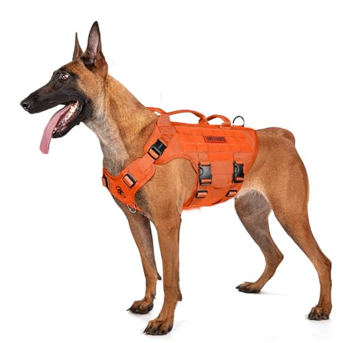 OneTigris Hundegeschirr, X Destroyer Taktisches Einstellbar Antizuggeschirr Ausbruchsicheres Geschirr mit 3 Griffe 2 Metallschnallen Sicherheitsgeschirr (Orange S) OneTigris Hundegeschirr, X Destroyer Taktisches Einstellbar Antizuggeschirr Ausbruchsicheres Geschirr mit 3 Griffe 2 Metallschnallen Sicherheitsgeschirr (Orange S) von OneTigris