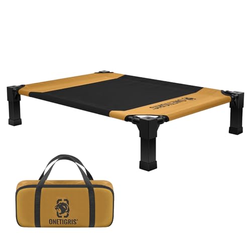 OneTigris Hundeliege, Erhöhtes Hundebett 106x76 cm Höhe 21cm, Einfache Montage Atmungsaktiv Dauerhaft Einfach zu Reinigen Haustier Bett Geeignet für Innen, Hof, Außen - Braun M OneTigris Hundeliege, Erhöhtes Hundebett 106x76 cm Höhe 21cm, Einfache Montage Atmungsaktiv Dauerhaft Einfach zu Reinigen Haustier Bett Geeignet für Innen, Hof, Außen - Braun M von OneTigris