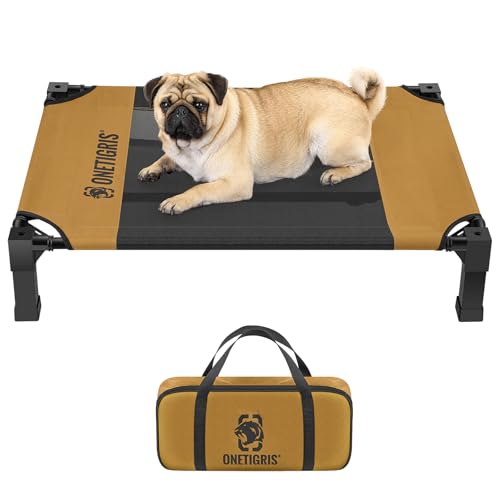 OneTigris Hundeliege, Erhöhtes Hundebett 89x63 cm Höhe 19cm, Einfache Montage Atmungsaktiv Dauerhaft Einfach zu Reinigen Haustier Bett Geeignet für Innen, Hof, Außen - Braun S OneTigris Hundeliege, Erhöhtes Hundebett 89x63 cm Höhe 19cm, Einfache Montage Atmungsaktiv Dauerhaft Einfach zu Reinigen Haustier Bett Geeignet für Innen, Hof, Außen - Braun S von OneTigris