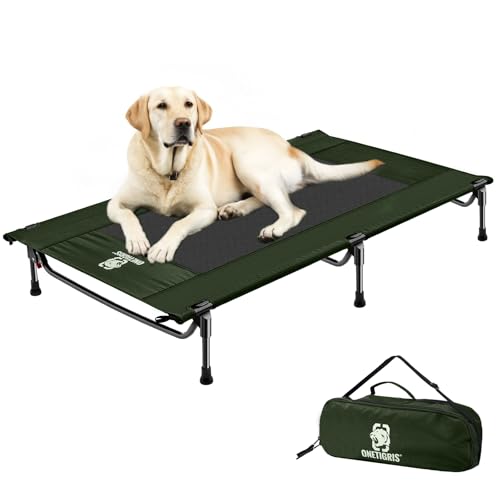 OneTigris Hundeliege Outdoor, erhöhtes Hundebett 130x70 cm Höhe 21cm, Express-Einrichtung Stabil, bequem und atmungsaktiv Haltbar und einfach zu reinigen Camping Haustier Bett, Katzenbett - OlivGrün OneTigris Hundeliege Outdoor, erhöhtes Hundebett 130x70 cm Höhe 21cm, Express-Einrichtung Stabil, bequem und atmungsaktiv Haltbar und einfach zu reinigen Camping Haustier Bett, Katzenbett - OlivGrün von OneTigris