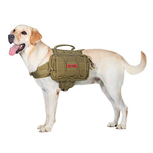 OneTigris Mammoth Hunderucksack 2.0 Version Reißen Camping Wandern Hundebackpack für M/L Größe Hunde (L, Coyote Braun) von OneTigris