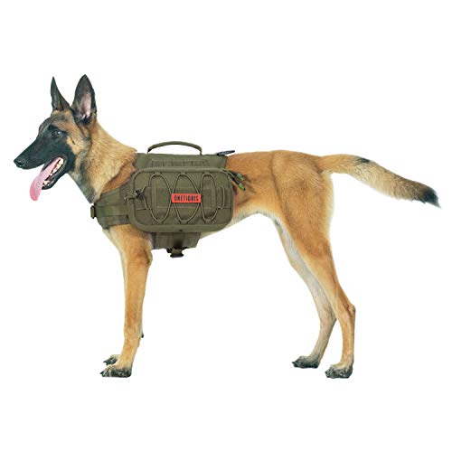OneTigris Mammoth Hunderucksack 2.0 Version Reißen Camping Wandern Hundebackpack für M/L Größe Hunde (L, Ranger Grün) von OneTigris
