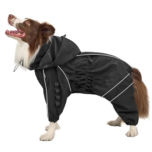OneTigris Regenmantel Hund, RIDERSTORM Regenjacke wasserdichte Kältebeständig mit Abnehmbarer Kapuze Reflektierender Verstellbarer Hunderegenjacke Maschinenwaschbar Schwarz XL OneTigris Regenmantel Hund, RIDERSTORM Regenjacke wasserdichte Kältebeständig mit Abnehmbarer Kapuze Reflektierender Verstellbarer Hunderegenjacke Maschinenwaschbar Schwarz XL von OneTigris