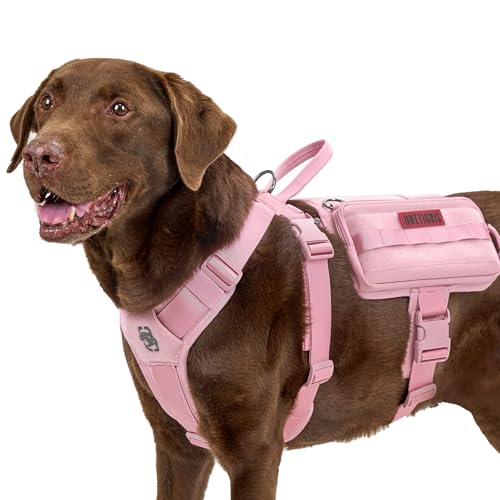 OneTigris Service Hundegeschirr, Guardian Geschirr mit 3 Edelstahl D-Ringen und Großer Kapazität Tasche, Sicherheitsgeschirr für Mittelgroße Große Hunde Rosa,L OneTigris Service Hundegeschirr, Guardian Geschirr mit 3 Edelstahl D-Ringen und Großer Kapazität Tasche, Sicherheitsgeschirr für Mittelgroße Große Hunde Rosa,L von OneTigris