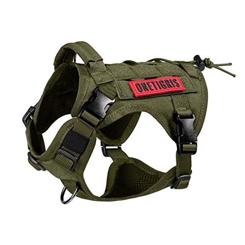 OneTigris Hundegeschirr FIRE Watcher Taktische Hundeweste MOLLE Hundeausbildung Service Hunde Geschirr 1000D Nylon (S, Ranger Grün) von OneTigris