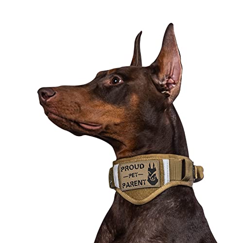 OneTigris Verstellbare Hundehalsband Weiches Hundehalsband für Hunde |MEHRWEG Verpackung (M, Coyote Braun) von OneTigris