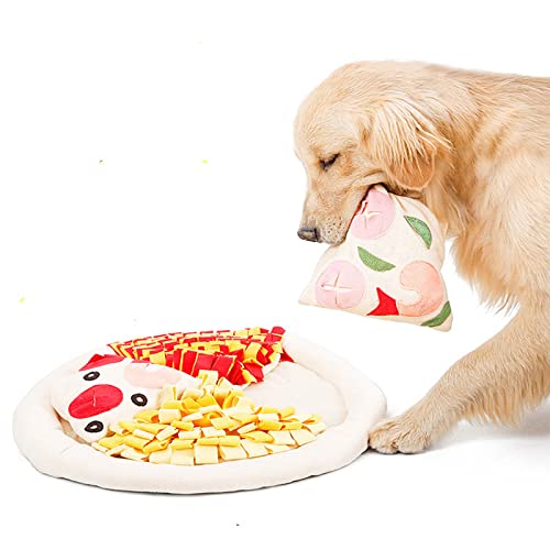 Oneforus Schnüffelspielzeug für Hunde - Snacks Ausblenden Pizza Interaktives Haustierspielzeug, Kauen/Dekompression/Riechen Training Schnupftabak Futtermatte von Oneforus