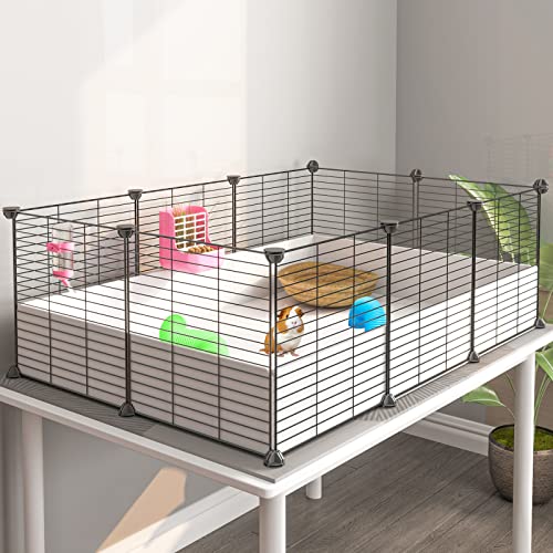 Oneluck Meerschweinchenkäfig Indoor Habitat mit wasserdichtem Kunststoffboden Laufstall für Kleintier Hasen Schildkröte Hamster Trennkäfig von Oneluck