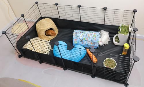 Oneluck Meerschweinchenkäfige für 2 Personen, mit wasserdichter Kunststoff-Bodenauskleidung, 2,4 m² Kleintierhaus, Stall für den Innenbereich, Laufstall für kleine Haustiere, Kaninchen, Schildkröte Oneluck Meerschweinchenkäfige für 2 Personen, mit wasserdichter Kunststoff-Bodenauskleidung, 2,4 m² Kleintierhaus, Stall für den Innenbereich, Laufstall für kleine Haustiere, Kaninchen, Schildkröte von Oneluck