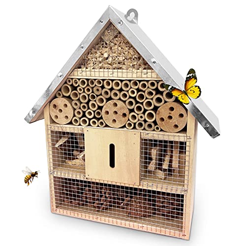 Insektenhotel Aus Naturholz Mit Metalldach, Insektenhaus Zum Aufhängen, Bienenhotel Marienkäferhotel Bienenhaus Marienkäferhaus, Insekten Hotel Für Bienen Marienkäfer Schmetterlinge Florfliegen Insektenhotel Aus Naturholz Mit Metalldach, Insektenhaus Zum Aufhängen, Bienenhotel Marienkäferhotel Bienenhaus Marienkäferhaus, Insekten Hotel Für Bienen Marienkäfer Schmetterlinge Florfliegen von Oneshlee