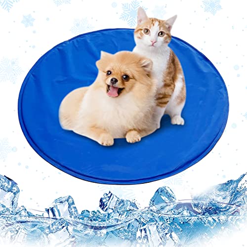 Kühlmatte Für Hunde Katzen Rund, Gel Kühlmatte Hund Kühlmatte Katze 50cm, Kühldecke Hund Kühldecke Für Katzen, Katze Hundekühlmatte Selbstkühlend , Kühldecke Katze Für Innen Outdoor Camping (50CM) von Oneshlee