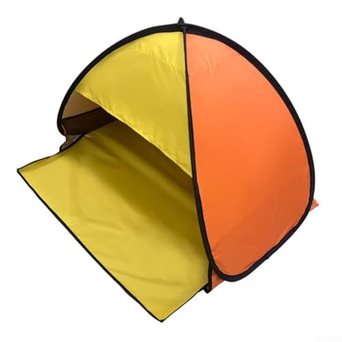 Oniissy Automatisches Pop-Up-Haustierzelt, Strandzelt, tragbar, UV-Schutz, UV-Schutz und einfache Einrichtung für Strandspaß (Orange und Gelb) von Oniissy