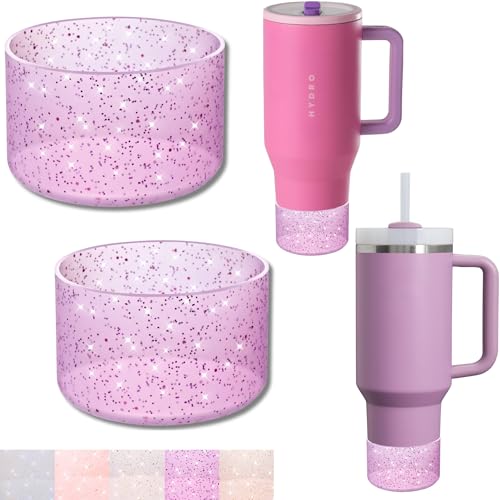 Glitzernde Silikon-Stiefel für Stanley Cup 101,6 cm, 567 ml, Stiefel-Bodenschutz für Owala/HydroJug 1,2 l Becher, Schutzhülle für Stanley Cup-Zubehör, Stoßstange, 2 Stück von Onlymory