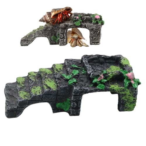Onlynery Einsiedlerkrebs Kletterspielzeug,Gecko Kletterleiter Harzhöhle mit Wassernapf - Fütterung Zubehör Terrarium Deko für Gehege Entspannung Echsen Schlafen Spielen Beschäftigung Schildkröte Onlynery Einsiedlerkrebs Kletterspielzeug,Gecko Kletterleiter Harzhöhle mit Wassernapf - Fütterung Zubehör Terrarium Deko für Gehege Entspannung Echsen Schlafen Spielen Beschäftigung Schildkröte von Onlynery