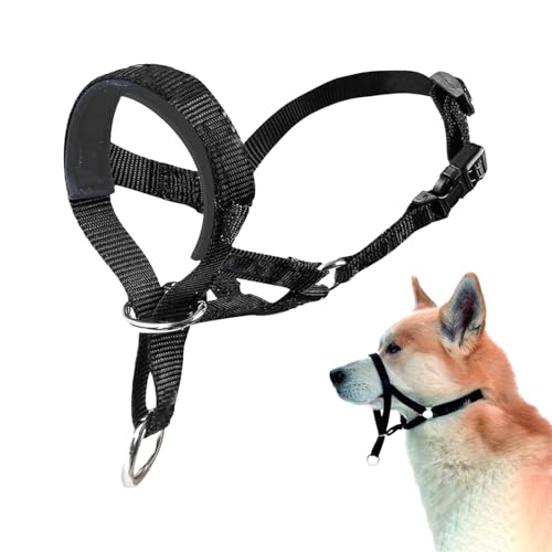 All-in-One Halfter Leine Hundehalsband mit gepolstertem Stoff, verstellbares Halfter für Hunde, professionelles Anti-Zieh-Halfterhalsband, verstellbar und leicht zu kontrollieren (XXL) von Onperpoe