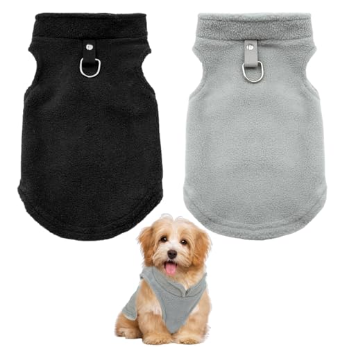 Hundepullover Kleine Hunde 2 Stück Hundejacke Winter Warme Hundemantel für Kleine Hunde Hundemantel Fleece mit D-Ringen Fleece Hundeweste Weiche Wintermantel Für Innen Außenkleidung(Schwarz, Grau) (S) Hundepullover Kleine Hunde 2 Stück Hundejacke Winter Warme Hundemantel für Kleine Hunde Hundemantel Fleece mit D-Ringen Fleece Hundeweste Weiche Wintermantel Für Innen Außenkleidung(Schwarz, Grau) (S) von Onperpoe