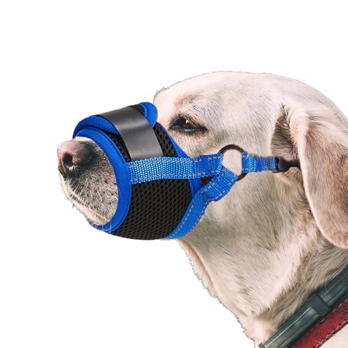 Maulkorb für Hunde, atmungsaktiv, weicher Netz-Maulkorb für kleine, mittelgroße und große Hunde, um Beißen, Fressen und Kauen zu verhindern, verstellbarer Haustiermaulkorb mit reflektierenden Maulkorb für Hunde, atmungsaktiv, weicher Netz-Maulkorb für kleine, mittelgroße und große Hunde, um Beißen, Fressen und Kauen zu verhindern, verstellbarer Haustiermaulkorb mit reflektierenden von Onperpoe
