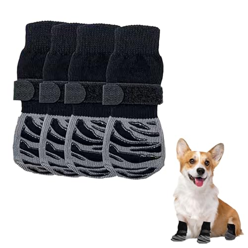 Rutschfeste Hundesocken, Pfotenschutz, verstellbare Hundesocken, Pfoten stoppen Lecken mit Riemen, Hundestiefel mit Griffen für ältere Hunde auf Hartholzboden, Größe L, 4 Stück Rutschfeste Hundesocken, Pfotenschutz, verstellbare Hundesocken, Pfoten stoppen Lecken mit Riemen, Hundestiefel mit Griffen für ältere Hunde auf Hartholzboden, Größe L, 4 Stück von Onperpoe