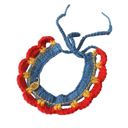 OonMan Kätzchenhalsband Katze Schal, Hund Kleine Accessoires, Dekorationen, Hals Ornamente, Fliege-Rot Blau-28-40Cm,5-7.5Kg OonMan Kätzchenhalsband Katze Schal, Hund Kleine Accessoires, Dekorationen, Hals Ornamente, Fliege-Rot Blau-28-40Cm,5-7.5Kg von OonMan