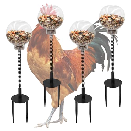 Oooct 4 Pack Chicken Peck Toys, Küken Anreicherung Spielzeug, Huhn Swing Feeder, Küken Slow Feeder Spielzeug, Stall Spielzeug für Hühner, Geflügel, Enten, Vögel, Papageien von Oooct