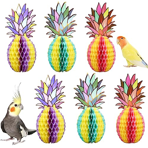 Oooct Kauspielzeug für große Ananas, buntes Seidenpapier, Papageien-Kauspielzeug, Vogelkäfig-Dekor-Zubehör, geeignet für Sittiche, Nymphensittiche, Lovebirds Afrikanische Grauaras, Amazonaspapageien, von Oooct