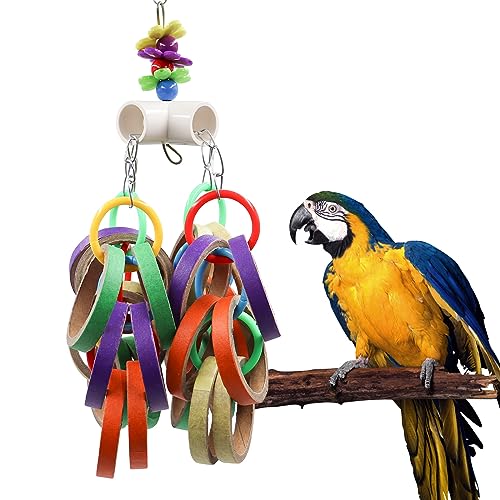 Oooct Vogel-Kauspielzeug, Papageienkauspielzeug, bunte Pappbagel-Spielzeug, Vogel-Papier-Futtersuche, Vogelkäfig-Zubehör, geeignet für Vogel, Papageien, Sittiche, Nymphensittiche, Sittiche, Sittiche, von Oooct