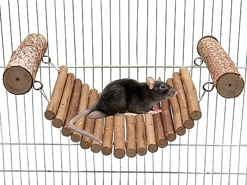 Vogel-Sitzstange, natürliches Weidenholz, Papageienleiter, Brücke, Spielzeug, Kleintierkäfigzubehör, Sitzstange für Papageien, Sittiche, Nymphensittiche, Ratten, Hamster, Meerschweinchen, Chinchillas von Oooct