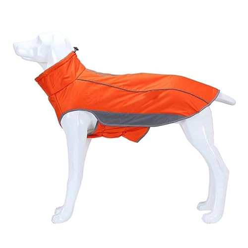 Regenmantel für Hunde, mit reflektierendem Streifen, verstellbar, wasserdicht, mit verstellbaren Bändern, geeignet für Windhunde und Whippets, Größe XS, Orange von Opaeroo