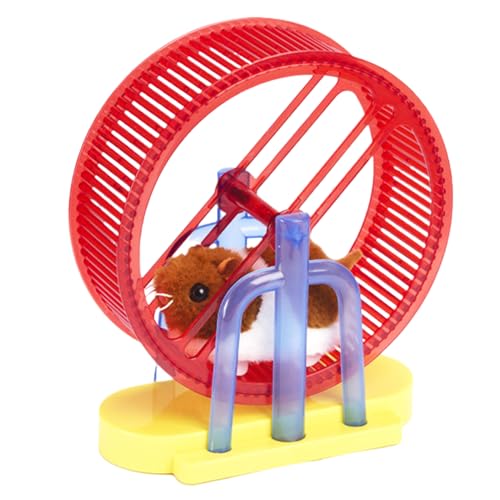 Opdestn Elektronisches Haustier - Simulationsspielzeugrad für Hamster und Katzen | Interaktive Simulation Plüsch Kaninchen Modell Mit Ständer Laufrad Und Spiel - Für Katze Kinder Spieltisch Zuhause von Opdestn