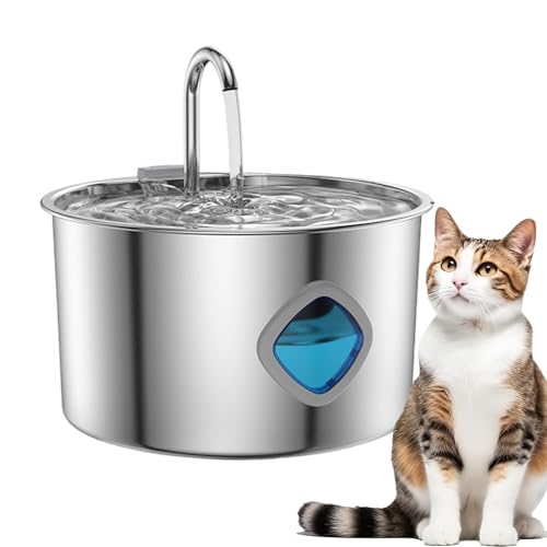 Opdestn Katzen Trinkbrunnen Für Innenbereich | XL Trinkbrunnen Für Katzen - Edelstahlschale Automatische Tränke Für Und Hunde von Opdestn