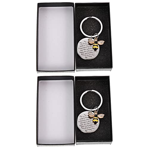 Bee Keychain Teachers Day Themed Keychains Keyring Bee Shaped Charms Alloy Honey Bee Pendant Bee Key Holder for Teachers Day Party Favors Gift von Operitacx