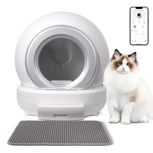 Opetdo Katzenstreu, selbstreinigend, 65 l, automatische Katzentoilette, intelligenter Alarm, Gesundheitsmonitor, geruchshemmendes Katzenstreu, für mehrere Katzen von Opetdo