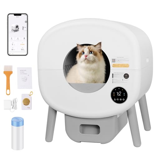 Opetdo - Katzentoilette, selbstreinigend, automatische Reinigung, App-Steuerung, großes Fassungsvermögen von 76 + 13 l, für mehrere Katzen, geeignet für Katzen von 1 kg bis 15 kg Opetdo - Katzentoilette, selbstreinigend, automatische Reinigung, App-Steuerung, großes Fassungsvermögen von 76 + 13 l, für mehrere Katzen, geeignet für Katzen von 1 kg bis 15 kg von Opetdo