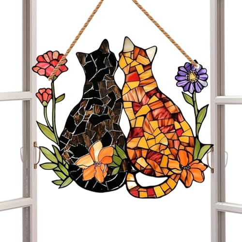 Hängt das Fenster aus Acryl für Katzen, Wanddekoration für Katzen | Bunte Acryl-Katzenplatte Dekoration - Niedliche dekorative Katze zum Aufhängen Ornamente für Mama, , Zi Hängt das Fenster aus Acryl für Katzen, Wanddekoration für Katzen | Bunte Acryl-Katzenplatte Dekoration - Niedliche dekorative Katze zum Aufhängen Ornamente für Mama, , Zi von Opilroyn