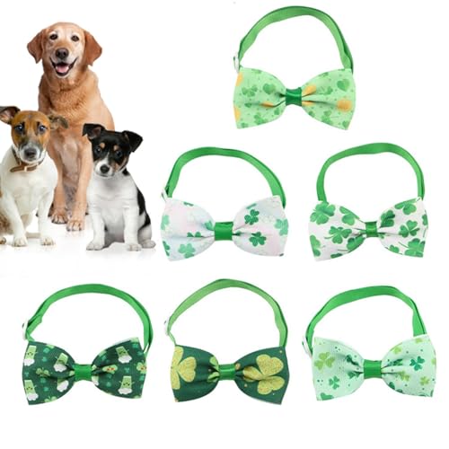 Halsband mit Fliege für Hunde, Katzenfliege, 6 Stück, grüne Hundefliege, festliche Hundeschleifen - Halsband mit Fliege für Hunde, verstellbar, für Thanksgiving, Weihnachten, Famiglalbum von Opilroyn
