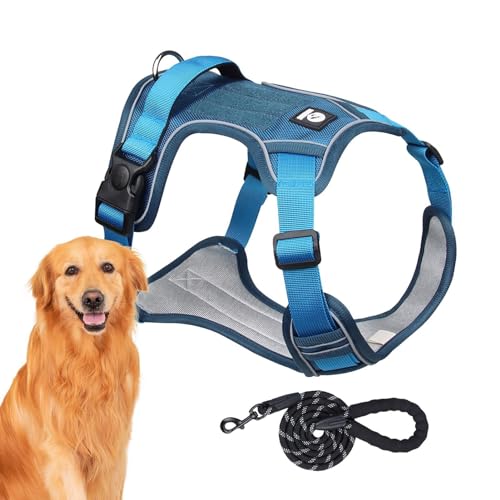 Hundegeschirr-Set, Hundetrainingsgeschirr, weiches Haustiergeschirr ohne Zug, verstellbares Geschirr für Hunde, flexibles Zuggeschirr für Hunde, Set C von Opilroyn