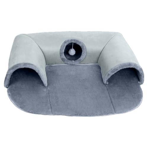 Katze Tunnelbett - Abnehmbarer Kätzchen-Höhle, Waschbare U-Form Katze Couch | Faltbarer Tunnel mit Plüschball, Gemütliches Tiernestbett, Indoor Haustier Spielzeughaus zum Schlafen, Verstecken, Spielen Katze Tunnelbett - Abnehmbarer Kätzchen-Höhle, Waschbare U-Form Katze Couch | Faltbarer Tunnel mit Plüschball, Gemütliches Tiernestbett, Indoor Haustier Spielzeughaus zum Schlafen, Verstecken, Spielen von Opilroyn