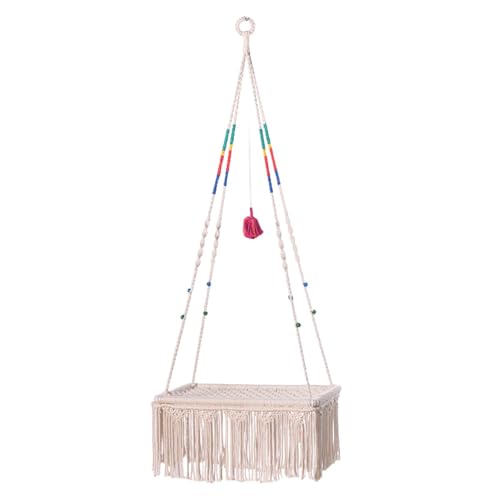 Katzenbett aus Makramee, Hängematte für Katzen, Makramee, Wand-Katzenbett, Boho, Korb mit Makramee-Quasten für Katzen, platzsparend, schwenkbares Nest für Katzen Katzenbett aus Makramee, Hängematte für Katzen, Makramee, Wand-Katzenbett, Boho, Korb mit Makramee-Quasten für Katzen, platzsparend, schwenkbares Nest für Katzen von Opilroyn
