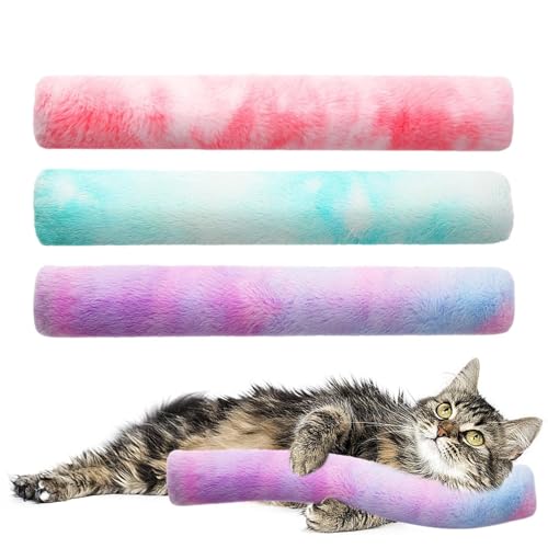 Katzenspielzeug, Kissen für Katzen, Spielzeug für Katzen | Spielzeug mit Farbverlauf aus Plüsch für Katzen 3 x - Katzenspielzeug mit Farbverlauf Design für Katzen im Innenbereich von Opilroyn