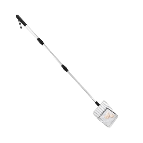 Katzenstreu-Sieb - Strandhaizahnsieb, Strandutensilien, Katzenstreuschaufel aus Edelstahl, Teleskop-Schaufel für Katzenstreu mit Griff Katzenstreu-Sieb - Strandhaizahnsieb, Strandutensilien, Katzenstreuschaufel aus Edelstahl, Teleskop-Schaufel für Katzenstreu mit Griff von Opilroyn