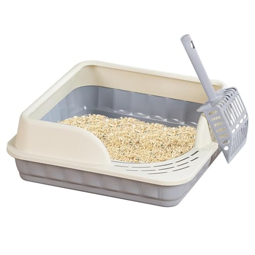 Katzentoilette 1/4 - Katzentoilette mit Katzenstreuschaufel | Verschließbare Katzentoilette geschlossen mit hohen abnehmbaren Seiten, offene Luft-Katzentoilette mit Pedalen auslaufsicher, Bett Katzentoilette 1/4 - Katzentoilette mit Katzenstreuschaufel | Verschließbare Katzentoilette geschlossen mit hohen abnehmbaren Seiten, offene Luft-Katzentoilette mit Pedalen auslaufsicher, Bett von Opilroyn