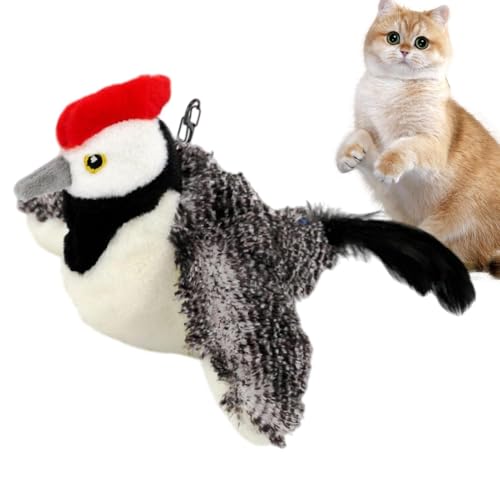Opilroyn Automatisches Flying Bird Cat -Spielzeug, elektrischer Fliegender Vogel für Katzen,Simulation Flying Bird necken Cat Stick - Realistisches Aussehen interaktives Spielzeug für Kätzchen, Hunde von Opilroyn