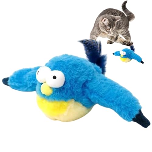 Opilroyn Elektrischer Fliegender Vogel für Katzen, interaktives Vogelspielzeug für Katzen - Automatische Fliegende Vogelkatze necken Stick,Realistisches Aussehen interaktives Spielzeug für Kätzchen, von Opilroyn