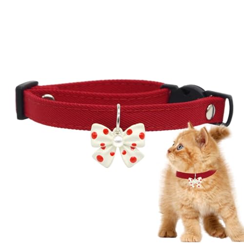 Opilroyn Hundehalsband mit Fliege, kleines Haustier-Schleifenhalsband | Verstellbares Welpen-Sicherheitshalsband mit Entriegelungsschnalle,Weiches Hundehalsband aus Baumwolle mit Fliege, von Opilroyn