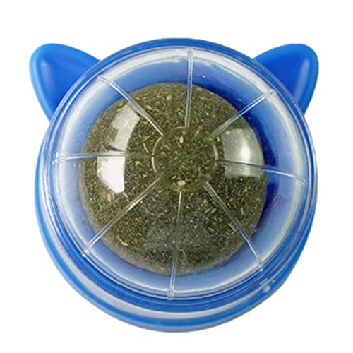 Opilroyn Katzenball, interaktiver Wandball mit Katze, Kauspielzeug für leckbare Kätzchen mit natürlicher Katze, Wand-Snack für Katzen zum Anbringen an der Wand, rotierender Ball PE von Opilroyn