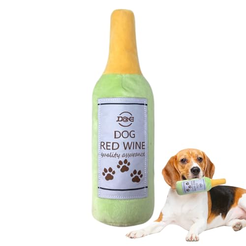 Opilroyn Plüsch Quietschspielzeug für Hunde - Mit Quietscher gefülltes Bierflaschen-Kauspielzeug | Plüschspielzeug zur Unterhaltung von Hunden, Interaktive Zahnungsspielzeuge für Welpen, mittelgroßer von Opilroyn