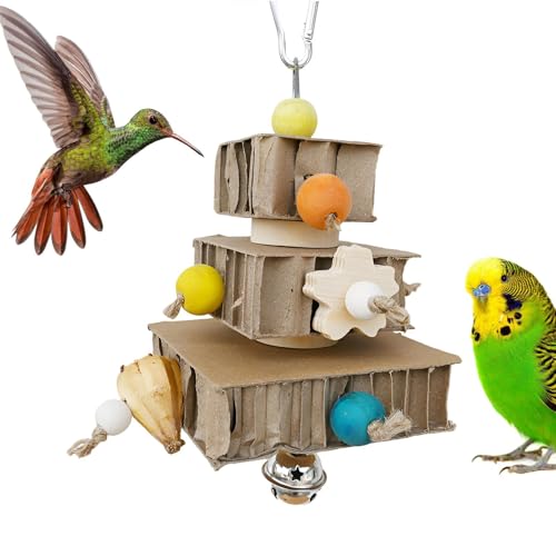 Spielzeug zum Zerkleinern von Vögeln, Kauspielzeug für Vögel - Nymphensittich-Kauspielzeug - Knabberspieße aus Pappe, Papier-Beißspielzeug, Papageienzubehör, Vogelpapier-Futtersuchspielzeug für heimis von Opilroyn