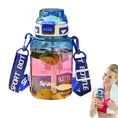 Sportflasche, Trinkflasche mit breiter Öffnung, 1000-ml-Sportflasche mit Strohhalm, spülmaschinenfester Sportbecher, Wasserflasche für Fitnessstudio, Radfahren, Laufen, Joggen, Schule, Outdoor-Fitness Sportflasche, Trinkflasche mit breiter Öffnung, 1000-ml-Sportflasche mit Strohhalm, spülmaschinenfester Sportbecher, Wasserflasche für Fitnessstudio, Radfahren, Laufen, Joggen, Schule, Outdoor-Fitness von Opilroyn
